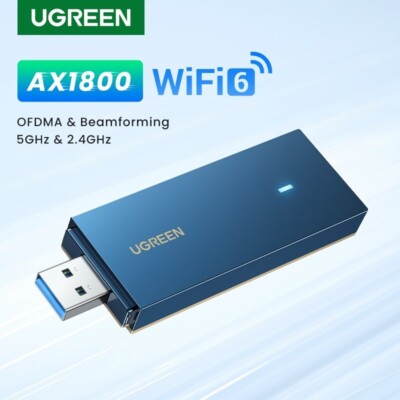 UGREEN AX1800 WiFi Adapter WiFi6 USB3.0 5G&2.4G Dual-band USB Card for PC Laptop