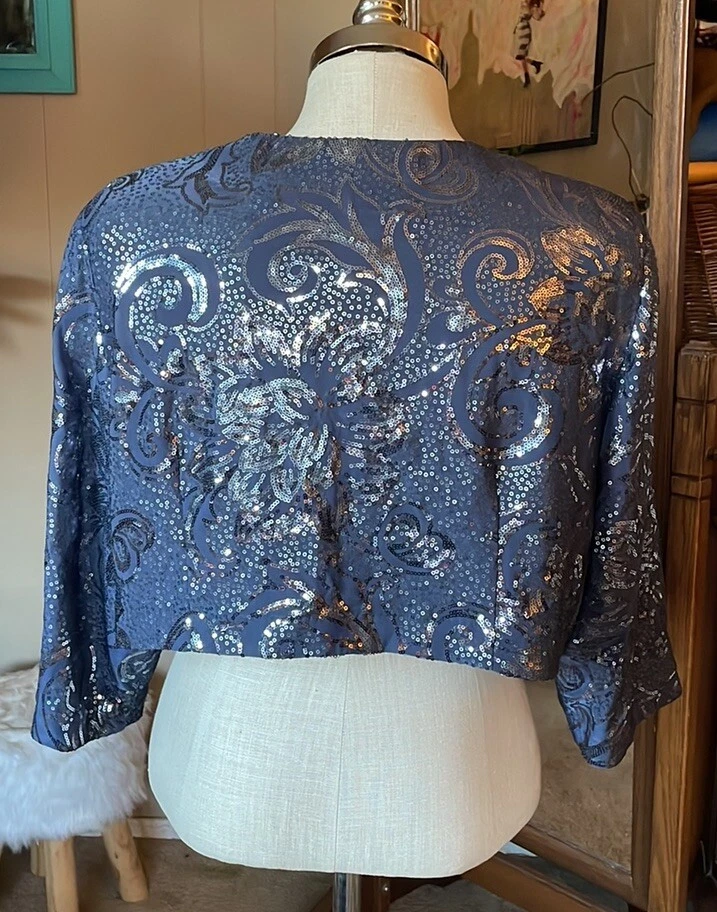 David’s Bridal Bolero Lentejuelas Morado, Mujer’s Talla Grande 20W Foto 4 de 4