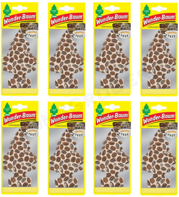 8 x WUNDER BAUM CAFE Car Scents Hanging Little Trees Air Freshener
