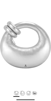 JW PEI Abacus Silver Vegan Leather Oval Top Handle Bag