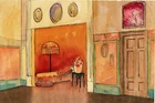 crv 164 1929 Arch. MARIO PAOLINI Gorizia - Watercolor project living room
