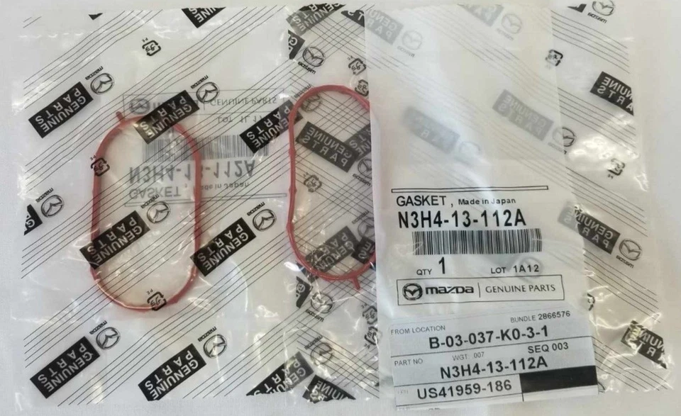 2x Junta plenum de inyección de combustible genuina 2004-2011 para Mazda RX-8 #N3H4-13-112A Foto 4 de 4