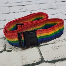 Vintage Rainbow Belt Adjustable Replacement Strap 2.5" Wide Measures Upto 70  