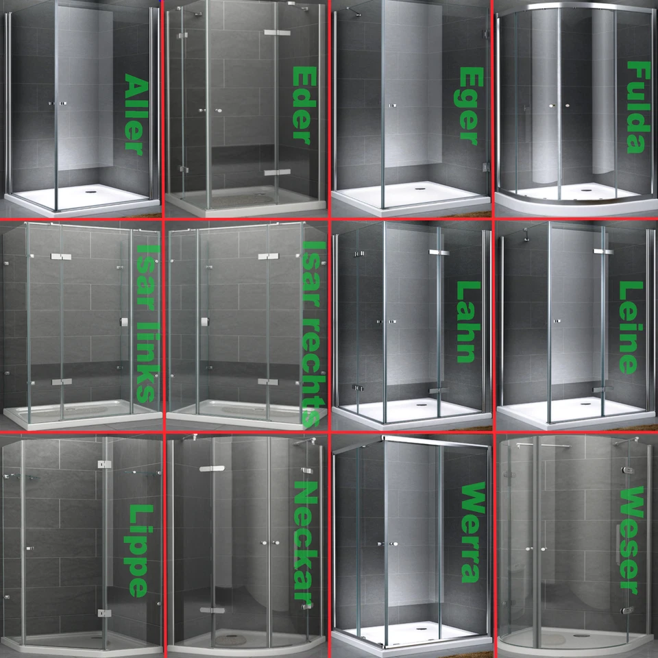 FISCHER UND ADAMEK Duschkabine Duschabtrennung Eckdusche Runddusche ohne/mit Duschwanne