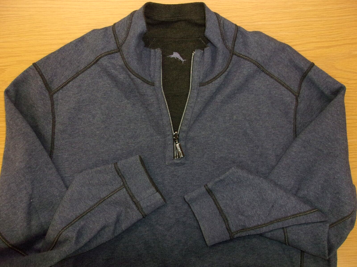 Tommy Bahama Flip Side Pro Reversible Cotton 1/4 Zip Pullover