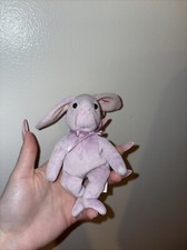 TY Basket Beanie Baby - FLOPPITY the Purple Bunny (5.5 inch) - MWMTs Easter Toy