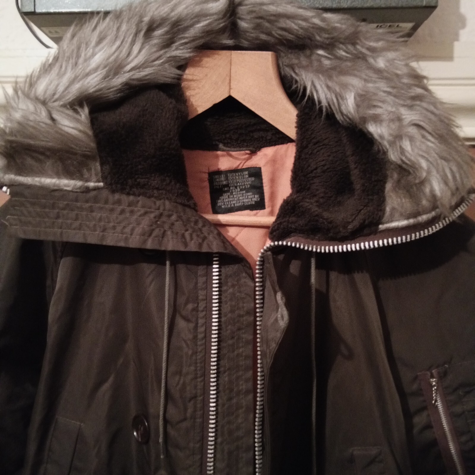 VINTAGE 70S 80S brown SNORKEL PARKA COAT JACKET fur hood thick NYLON