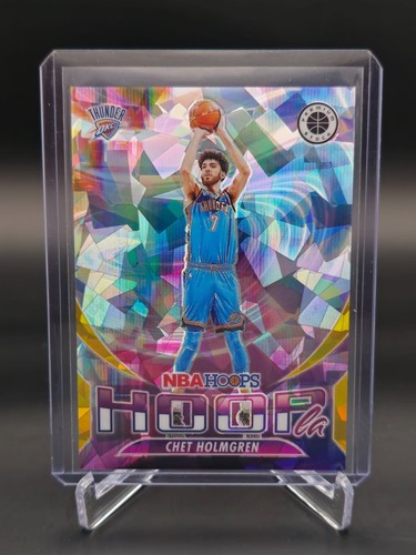 Chet Holmgren Hoopla Gold Ice Prizm 05/10 2023-24 Panini NBA Hoops Premium #14 - Foto 3 di 3