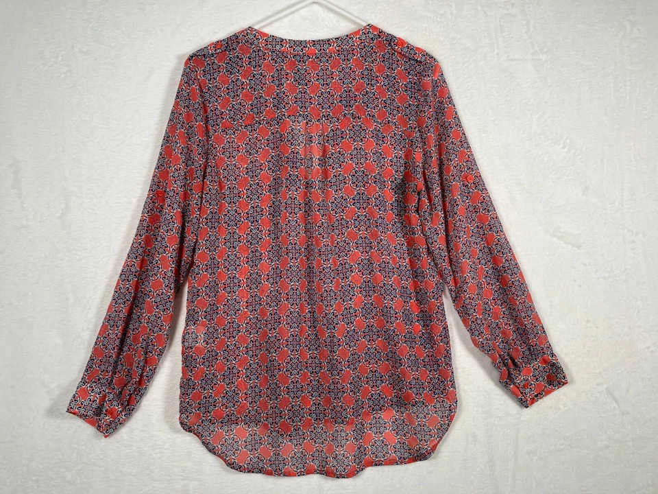 Blusa Collective Concepts Rilo Botón Frontal Talla Pequeña Manga Larga Camisa Transparente Foto 4 de 4