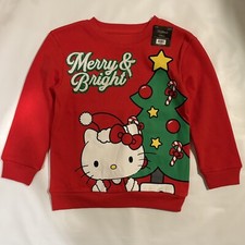 Hello Kitty Christmas Merry  Bright Sweatshirt Kids Girls Size X-Small NWT CUTE