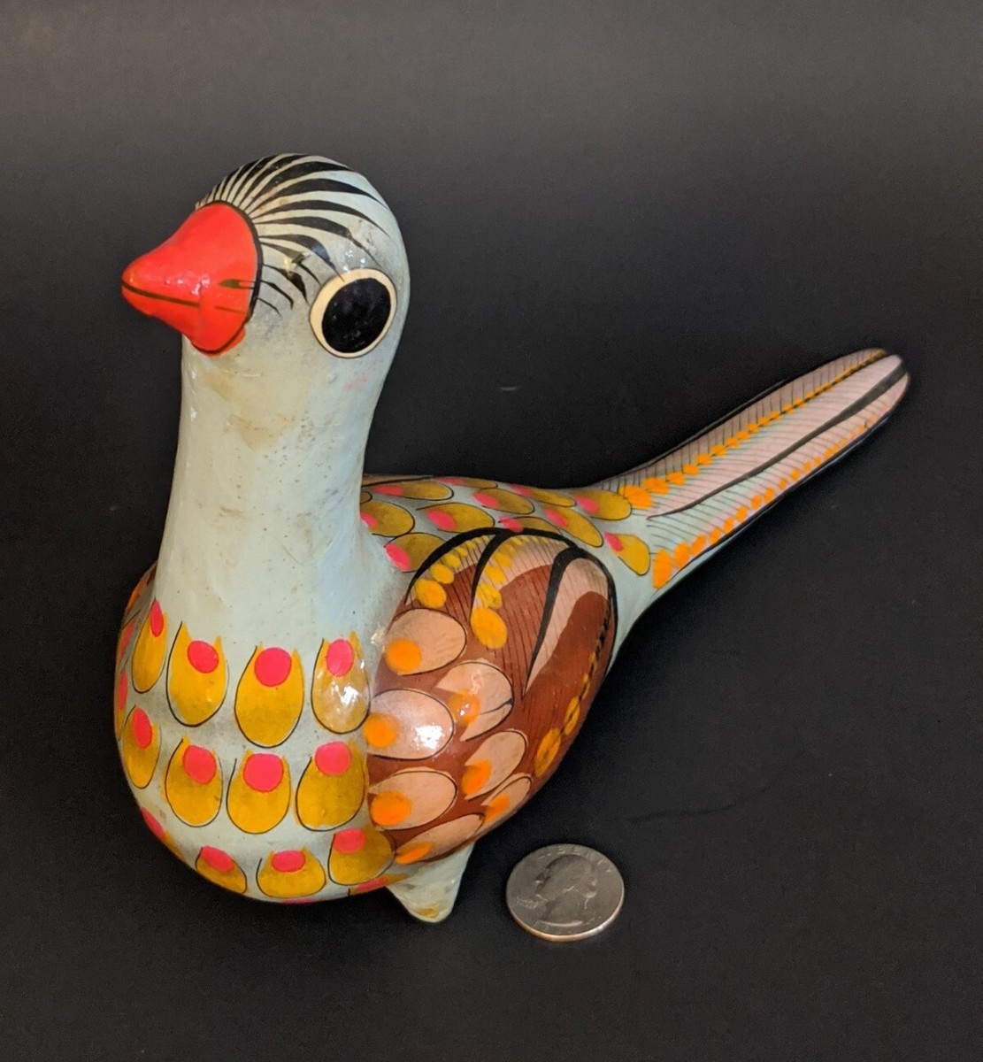 工芸品 Tonala pottery bird Vintage Mexican Tonala Pottery Bird Figurine Signed Tiz | eBay