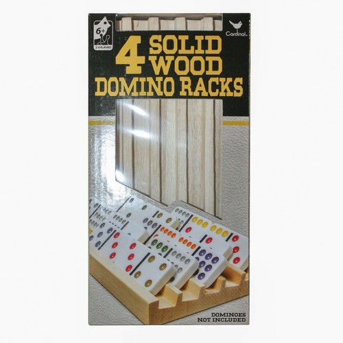 4 Massivholz Domino Regale Familienspiele neue Organizer Schalen für bis zu 15 Fliesen - Bild 2 von 8