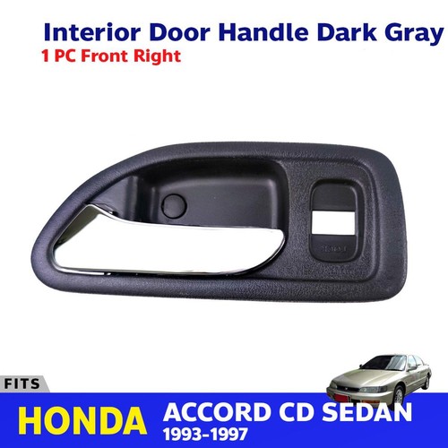 Front Passenger Side Gray Interior Door Handle For 1994-1997 Honda Accord Sedan – Chrome Accent, Direct Fit