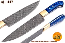 CUSTOM HAND MADE FORGED DAMASCUS STEEL KITCHEN CHEF KNIFE 447