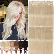 CLEARANCE Thick One Piece Weft Human Hair Extensions Clip in Real Remy Hairpiece