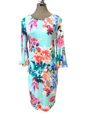 Calvin Klein Elegant Bell Sleeve Women's Crepe Floral Sheath Dress size 10 NWT
