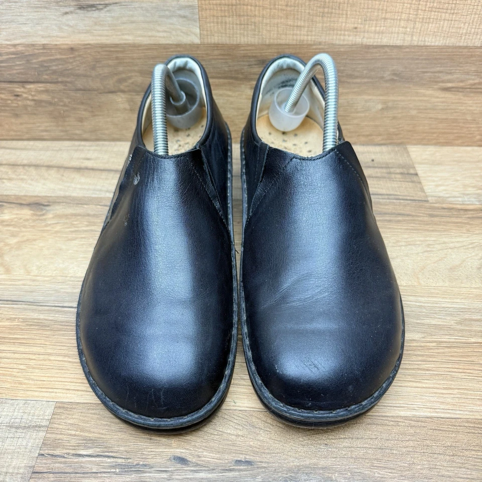 Mocasín Finn Comfort Newport para mujer 11 cuero negro sin cordones zueco mínimo zapatos Foto 2 de 4