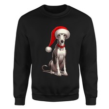 Whippet Dog Santa Hat Christmas Holidays Family Sweatshirt Cute Graphic