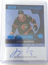 Josh Norris - Debut Ticket Access Auto Blue /10 #DTAA-JN- 2020-21 UD Credentials