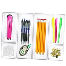 Clear Drawer Organizer for Office Bin Desk Storage, Assorted Assorted/Large