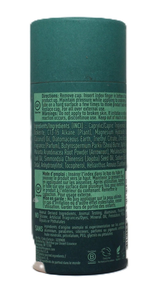 Desert Essence Polvo Desodorante Fresco Libre de Plástico y Aluminio Sin Parabenos Nuevo Foto 3 de 3