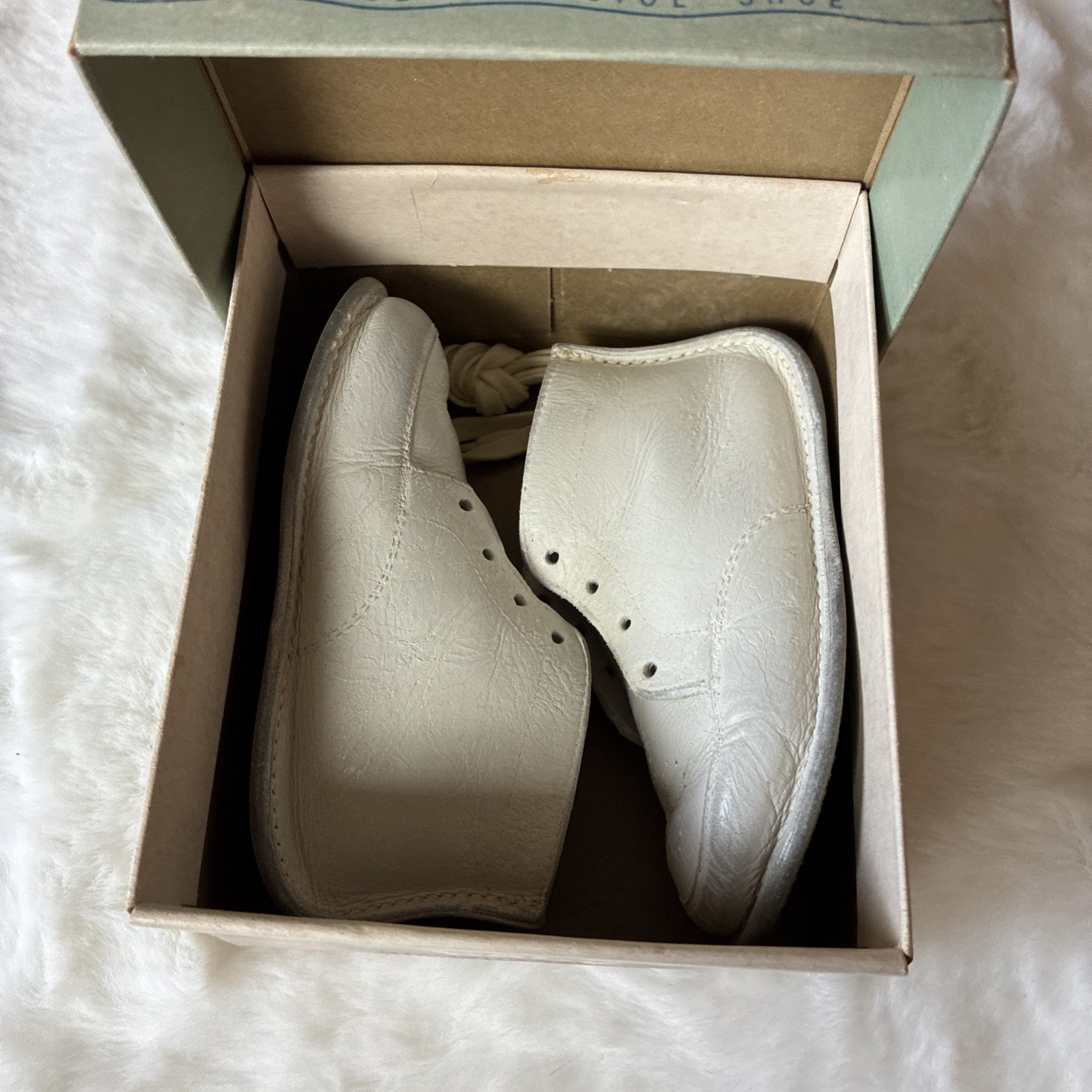White Leather Baby Jumping Jacks In Original Box
