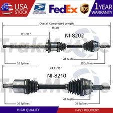 2 Front CV Axle Joint Half Shaft  Set for Nissan Altima Maxima FWD 04-06