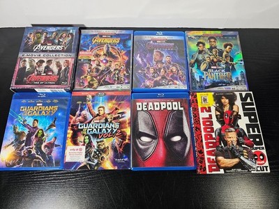 MCU Blu-ray/dvd lot 9 Avengers Deadpool Guardians Black Panther Marvel