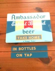 Ambassador Export Brewed Beer, a Kreuger Product, vintage Bar Sign, In Bottles