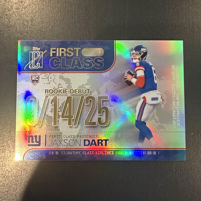 Topps 2025 Signature Class Airlines Jaxson Dart Giants First Class Case Hit RC