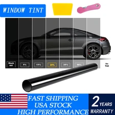 20% VLT 20" x 10 Feet  Roll Uncut Window Tint Film Car Window Charcoal Black DS