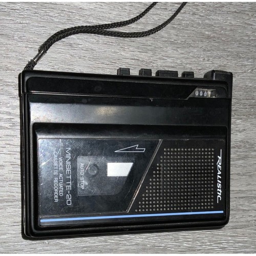 Realistic Minisette 20 Black Voice Actuated Cassette Recorder 14-1055A