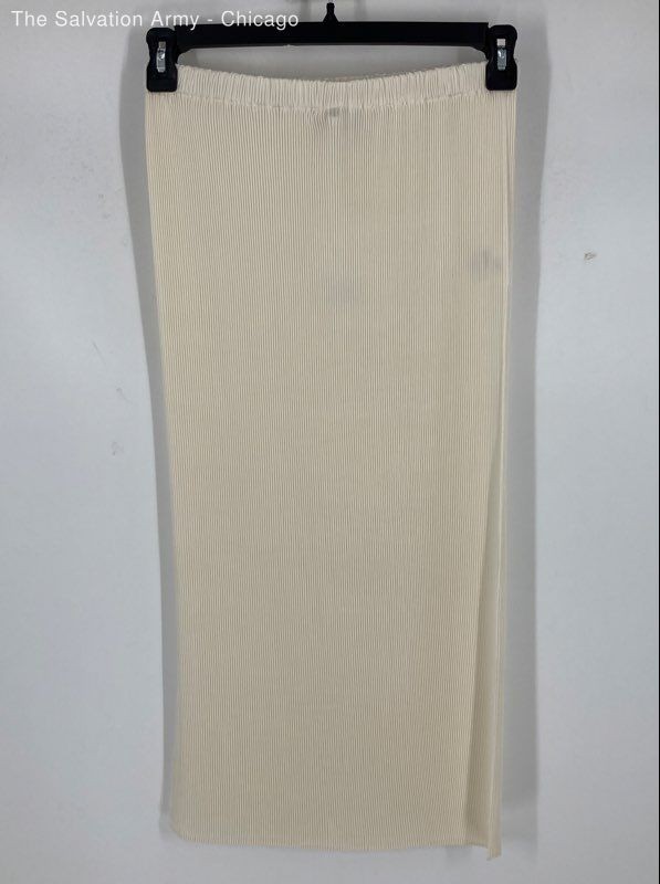 Lafayette 148 Womens Beige Ribbed Midi Straight & Pencil Skirt Size Small
