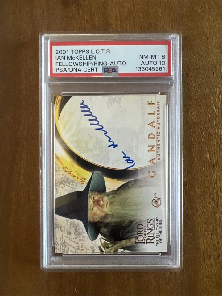 Sir Ian Mckellen LOTR La Comunidad del Anillo Topps Firmado PSA8 🔥 Foto 2 de 4