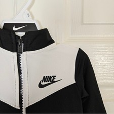Kids Toddler 12 Months Nike Black and White Jacket Track Suit Matching