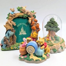Po Bear Tree House Glass Dome Photo Frame Disney Winnie the Pooh Used
