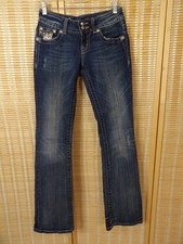 Miss Me Women's Jeans Size 26 in Boot Cut JP5002-42 Rhinestones Studs Distressed