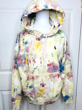 Polo Ralph Lauren Pony Logo Sz M Womens Paint Splatter Print Watercolor Hoodie