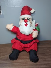 Vintage International Silver Co Santa Claus Plush 13" Christmas Decor w/ Tag