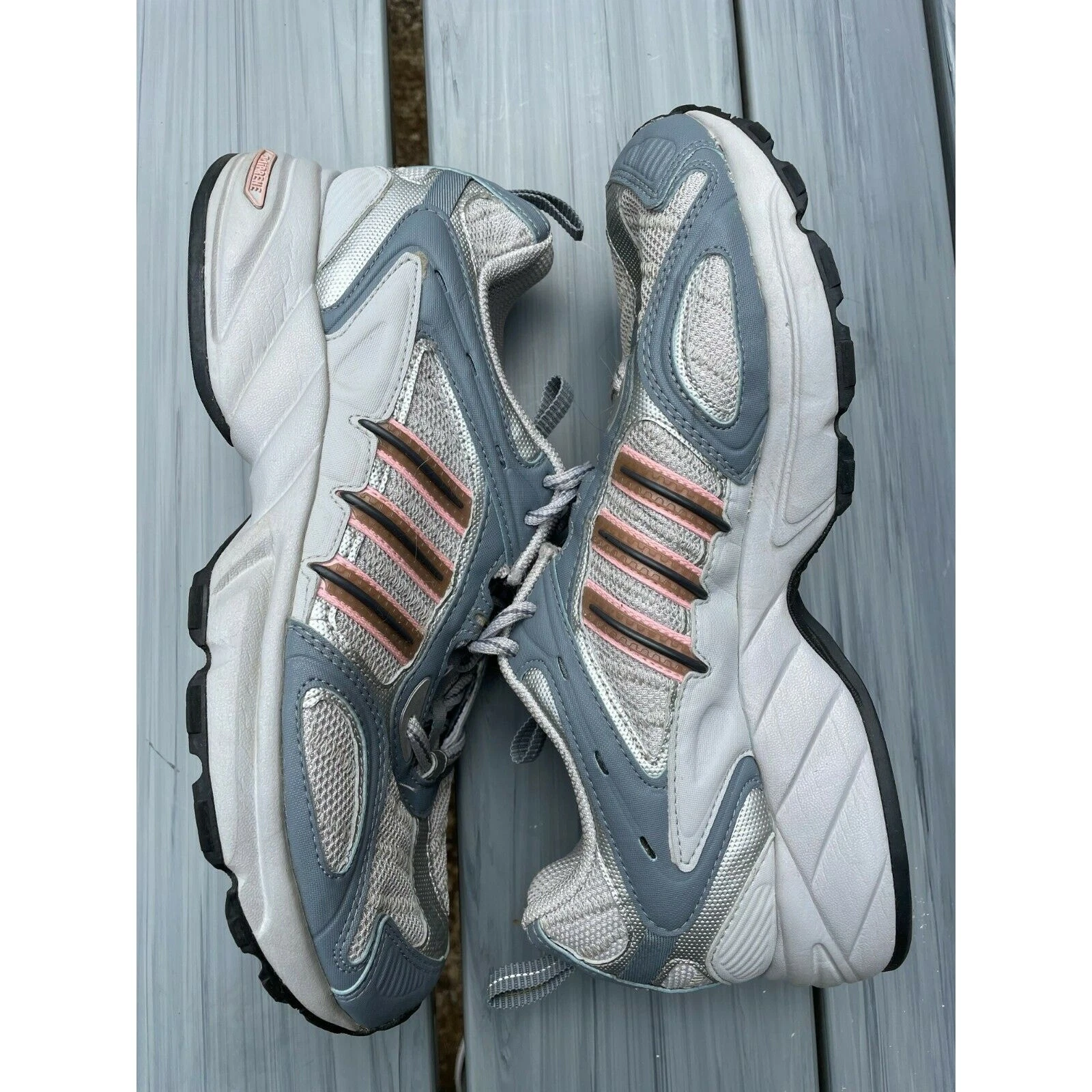 Adidas Womens Grey Trail Runner Sneakers Shoes Pink Trim SZ 11 EUC S100477