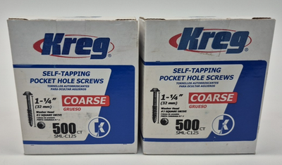 #ad Kreg SML C125 500 1 1 4quot; Washer Head Coarse Thread 500 ct Pocket Hole Screws $50.00