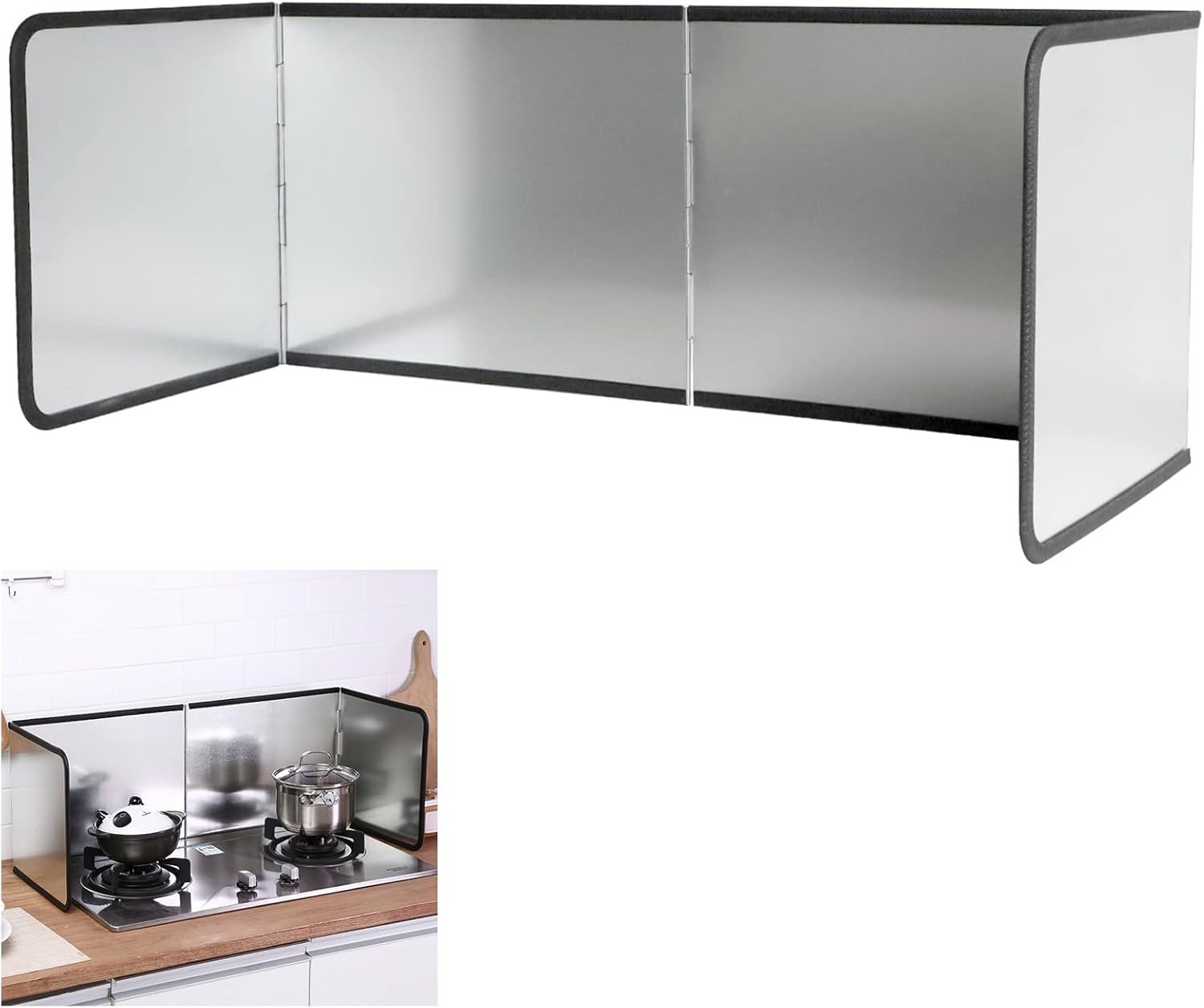 Paraspruzzi Cucina Pieghevole 4 Lati - Protezione Antiaderente Olio e Grasso