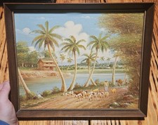 Oswaldo Moncayo - Pintura al óleo de paisaje - Paisaje Costano Ecuador