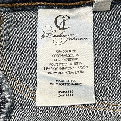 まっくす CJ By Cookie Johnson Women's Blue Stonewashed Studded Stretch Jean