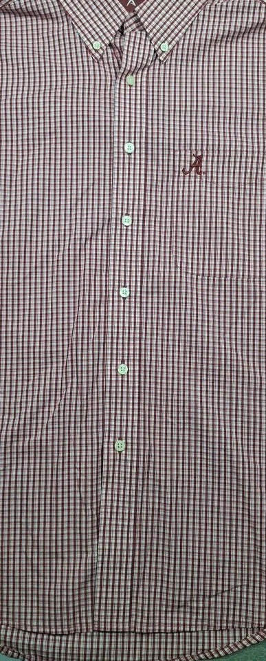 VTG Arkansas Razorbacks ANTIGUA LONG SLEEVE BUTTON UP Red Plaid SHIRT SIZE XL  - Image 2 of 4