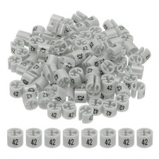 100 Pcs Clothes Hanger Marker Number 42 Tag Fit 3mm Rod Garment Size Tag Gray