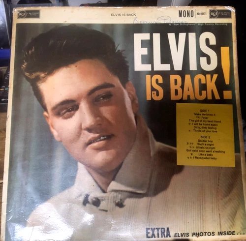 Elvis Presley Elvis Is Back UK First press Mono vinyl LP Silver Spot VG+