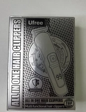 Ufree Mens U-1779 Black Silver Cordless All in One Hair Clipper Beard Trimmer
