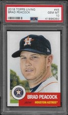 2018 Topps Living Set # 45 BRAD PEACOCK GEM MINT PSA 10 Houston Astros