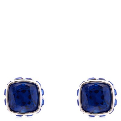 Swarovski Birthstone Pierced Earrings Studs September Rhodium Shiny Blue